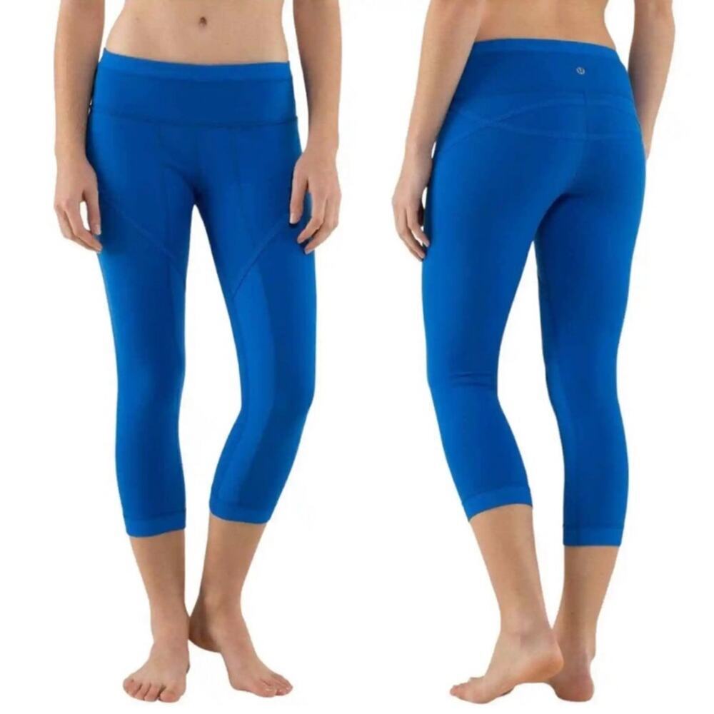 Lululemon Baroque Blue Roll Out 21” Crop Legging Size 6 *EUC